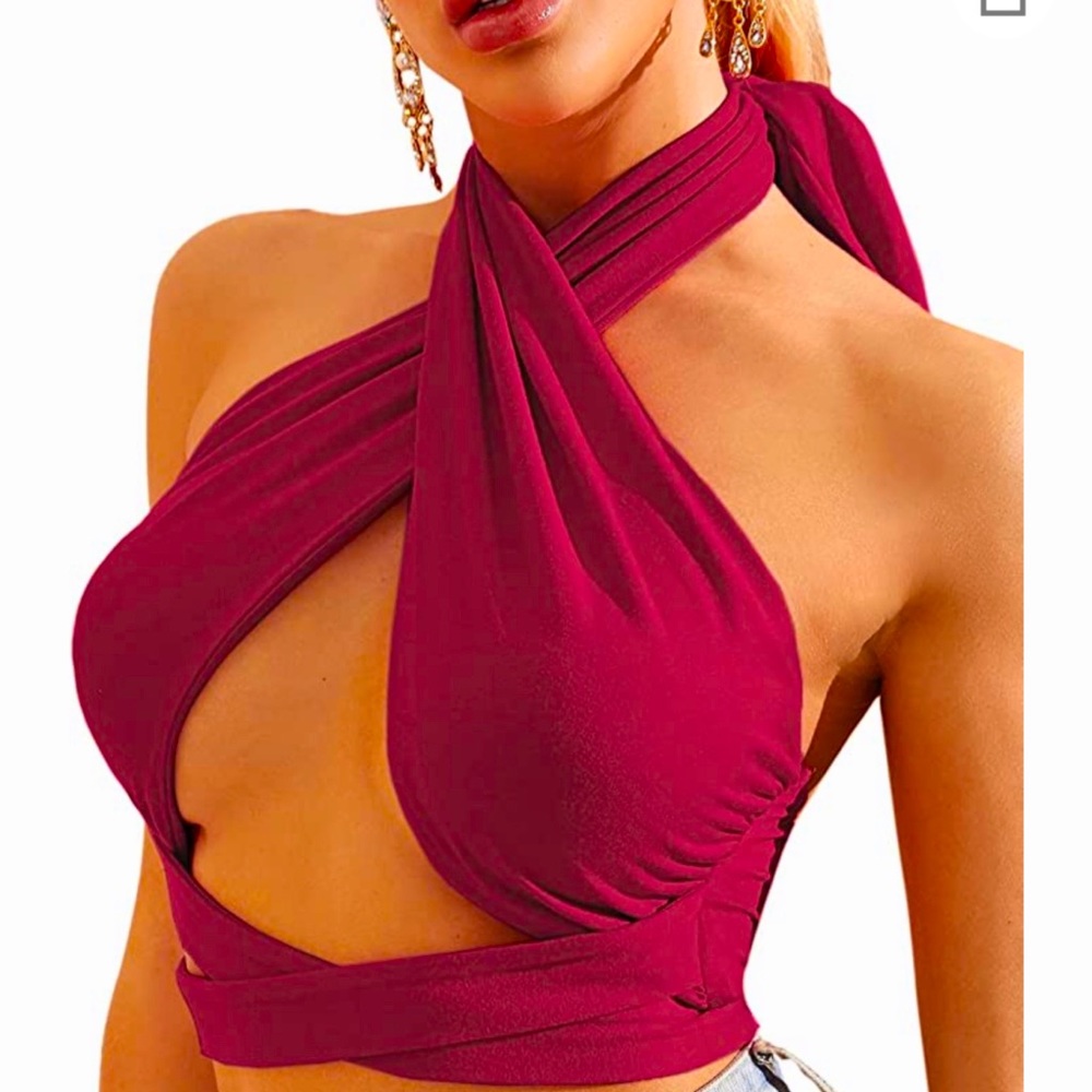 Womens wrap around halter top
